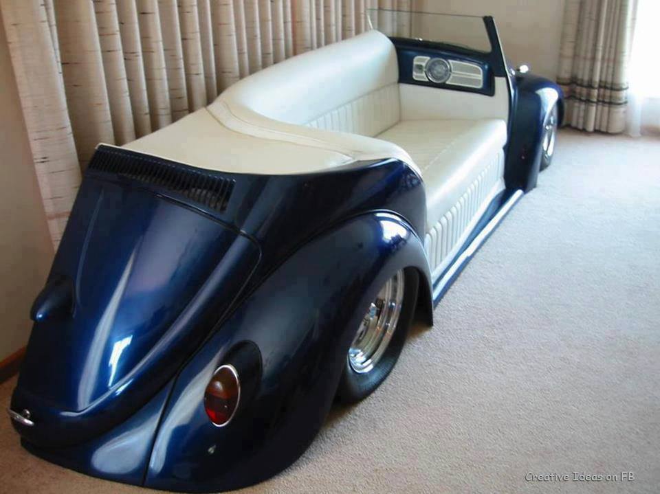 sofá réplica coche escarabajo