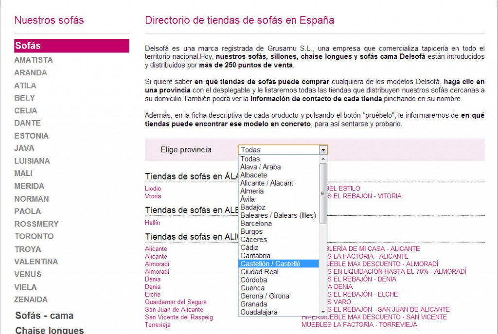 Directorio de tiendas físicas Delsofá buscador-sofas-provincia-ca