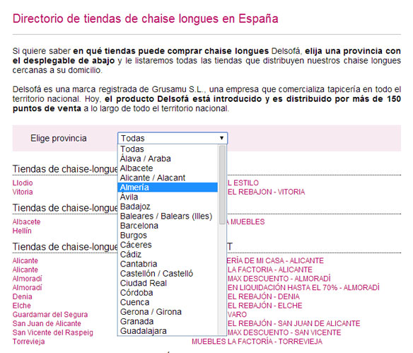 Directorio de tiendas Delsofa.es buscador-almeria