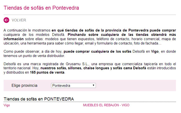 Tiendas oficiales de Delsofa.es en la provincia de Pontevedra tiendas-pontevedra
