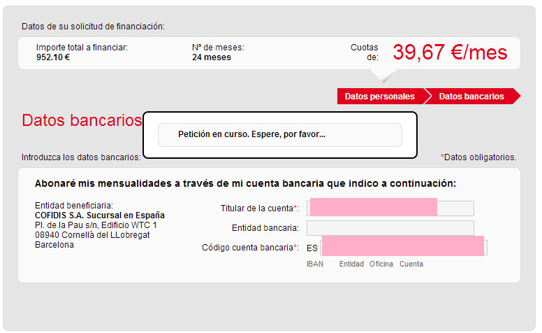 Tu petición de financiar tu compra de Delsofá.es gratis está en curso Cofidis-Online-Delsofa.es-7