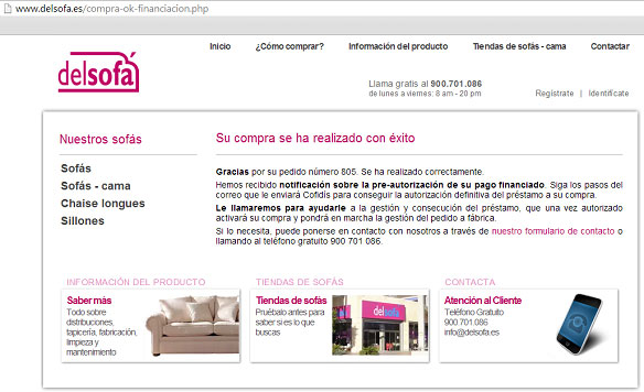 Tu compra en Delsofá.es ha finalizado en breve te diremos si obtienes la financiación Cofidis-Online-Delsofa.es-9